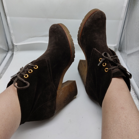 Prada Sport Brown Suede booties sz 38.5 - Picture 2 of 8